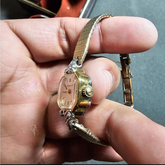 Vntg Caravelle By Bulova Ladies Mechanical Wind Cocktail Watch Gold Tone Working - Picture 6 of 11